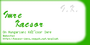 imre kacsor business card